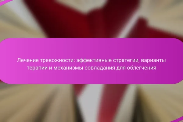 Лечение тревожности: эффективные стратегии, варианты терапии и механизмы совладания для облегчения