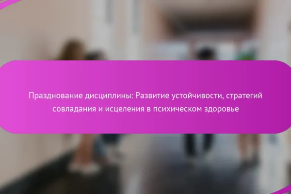 Празднование дисциплины: Развитие устойчивости, стратегий совладания и исцеления в психическом здоровье