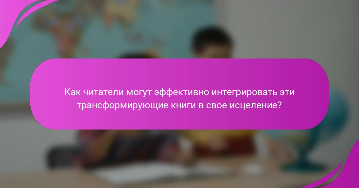 Как читатели могут эффективно интегрировать эти трансформирующие книги в свое исцеление?