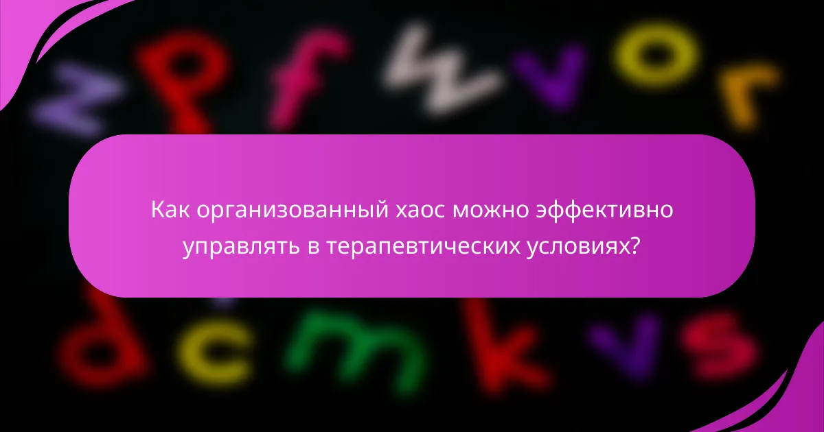 Как организованный хаос можно эффективно управлять в терапевтических условиях?