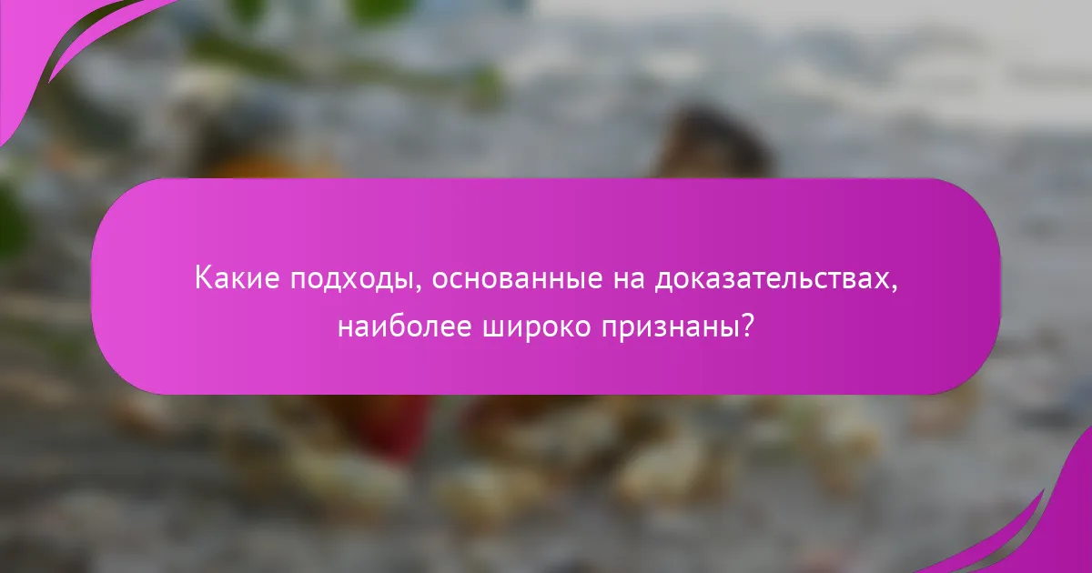 Какие подходы, основанные на доказательствах, наиболее широко признаны?