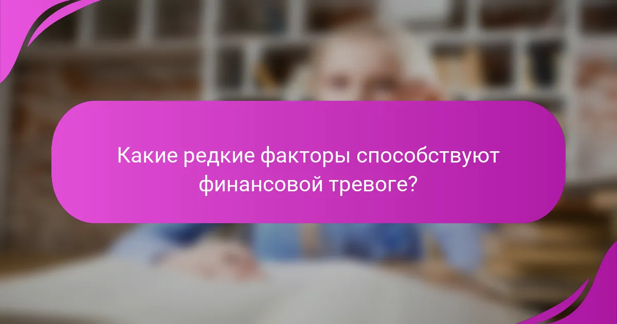 Какие редкие факторы способствуют финансовой тревоге?