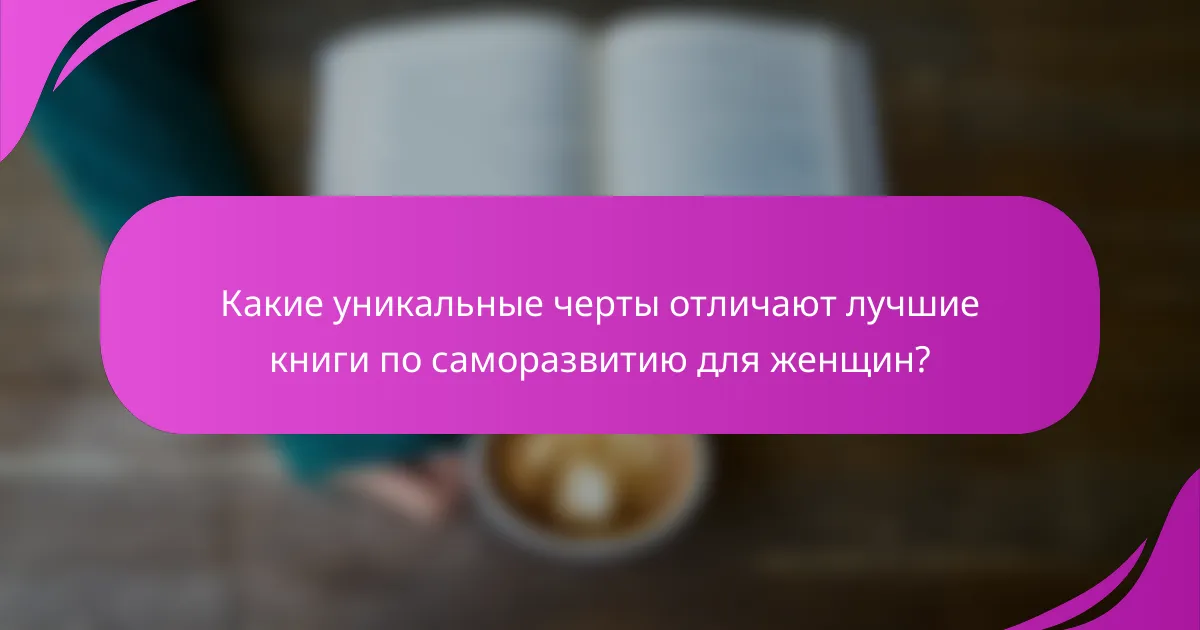 Какие уникальные черты отличают лучшие книги по саморазвитию для женщин?