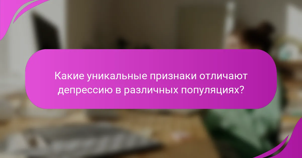 Какие уникальные признаки отличают депрессию в различных популяциях?