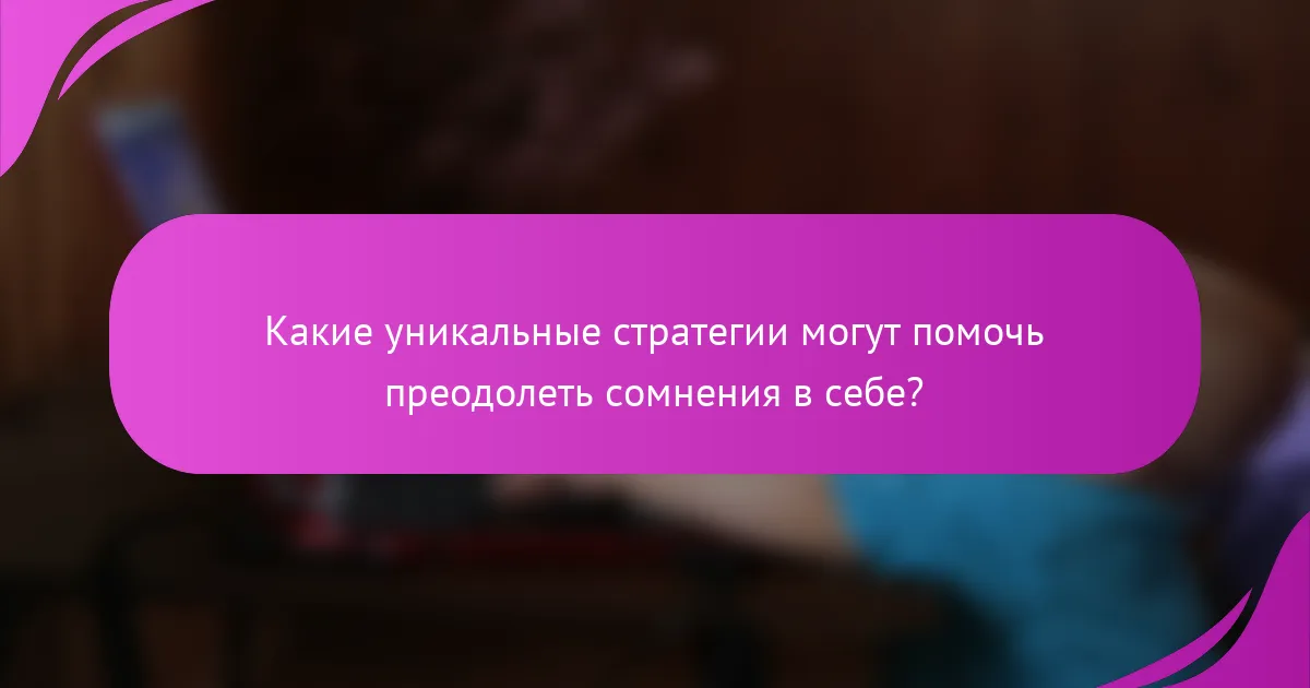 Какие уникальные стратегии могут помочь преодолеть сомнения в себе?