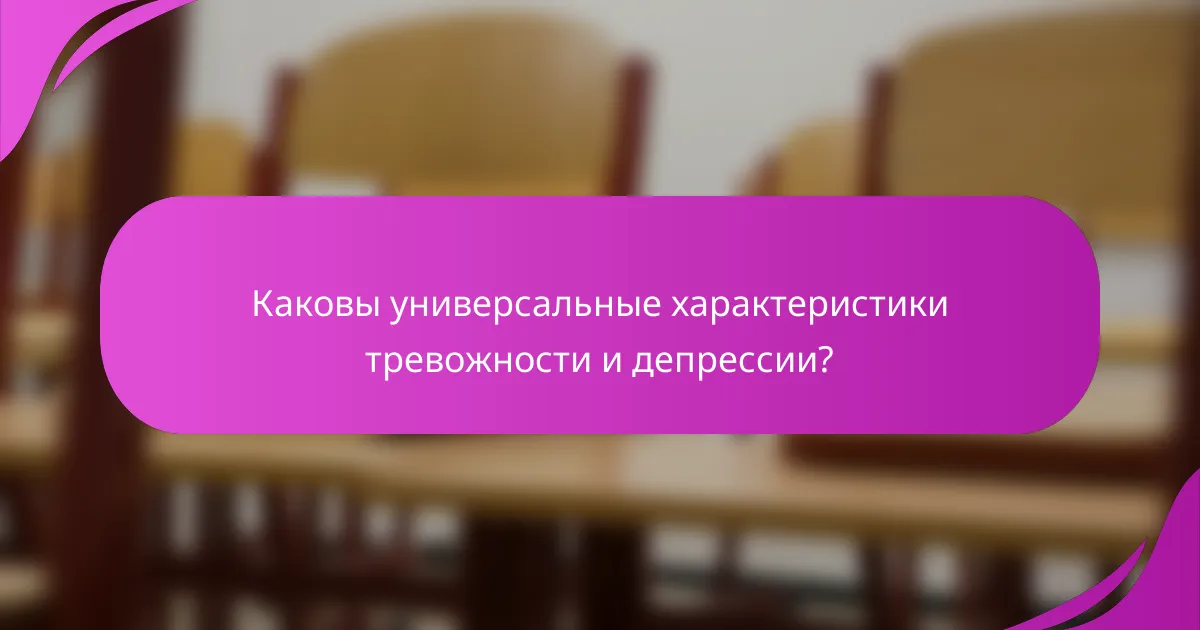 Каковы универсальные характеристики тревожности и депрессии?